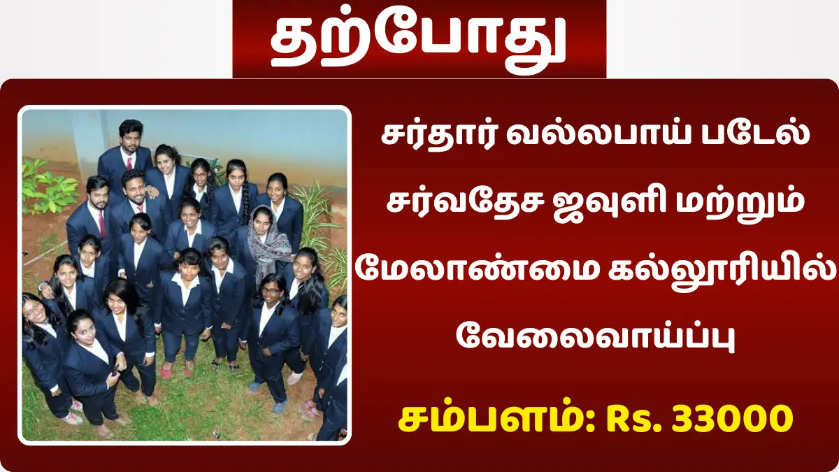 சர்தார் வல்லபாய் படேல் சர்வதேச ஜவுளி மற்றும் மேலாண்மை கல்லூரியில் வேலைவாய்ப்பு