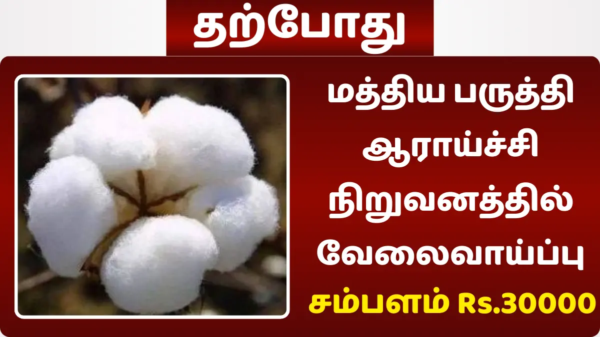 மத்திய பருத்தி ஆராய்ச்சி நிறுவனத்தில் வேலைவாய்ப்பு