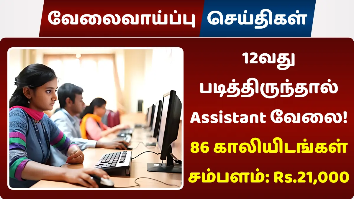 12வது படித்திருந்தால் Assistant வேலை