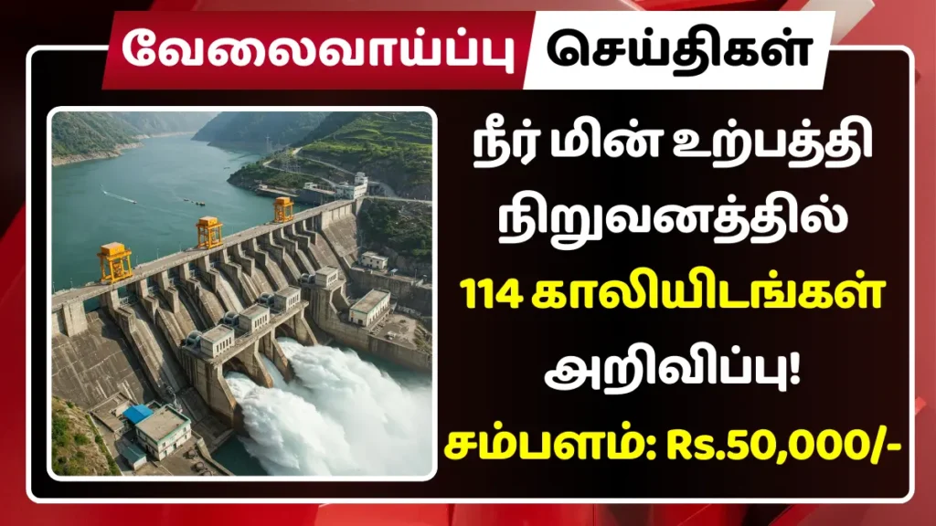 நீர் மின் உற்பத்தி நிறுவனத்தில் 114 காலியிடங்கள் அறிவிப்பு! சம்பளம்: Rs.50,000 SJVN Recruitment 2025