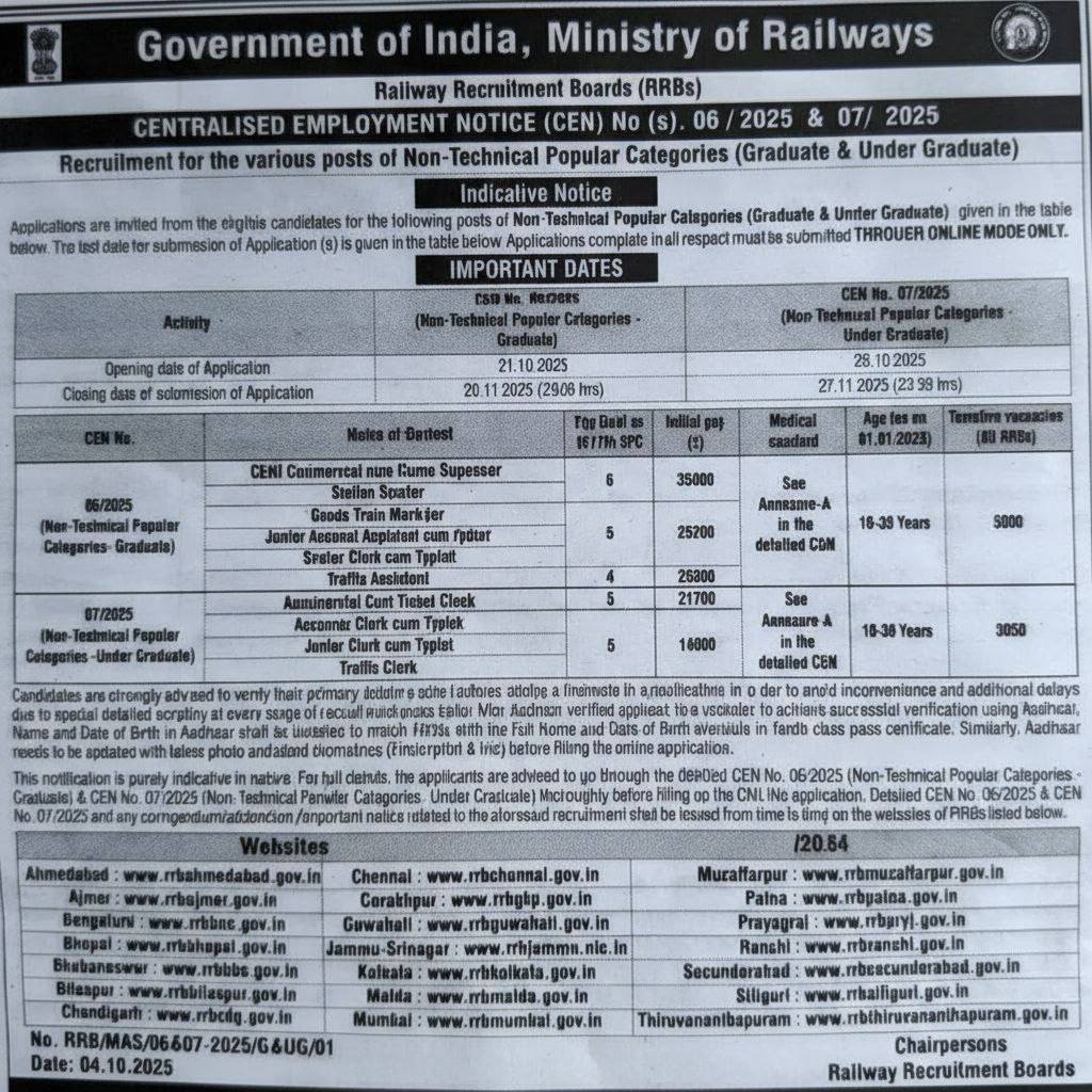 rrb ntpc notification