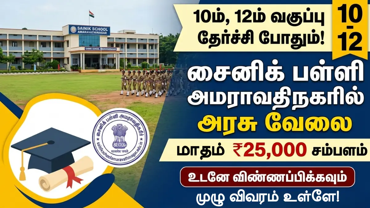 Sainik School Amaravathinagar Recruitment 2026