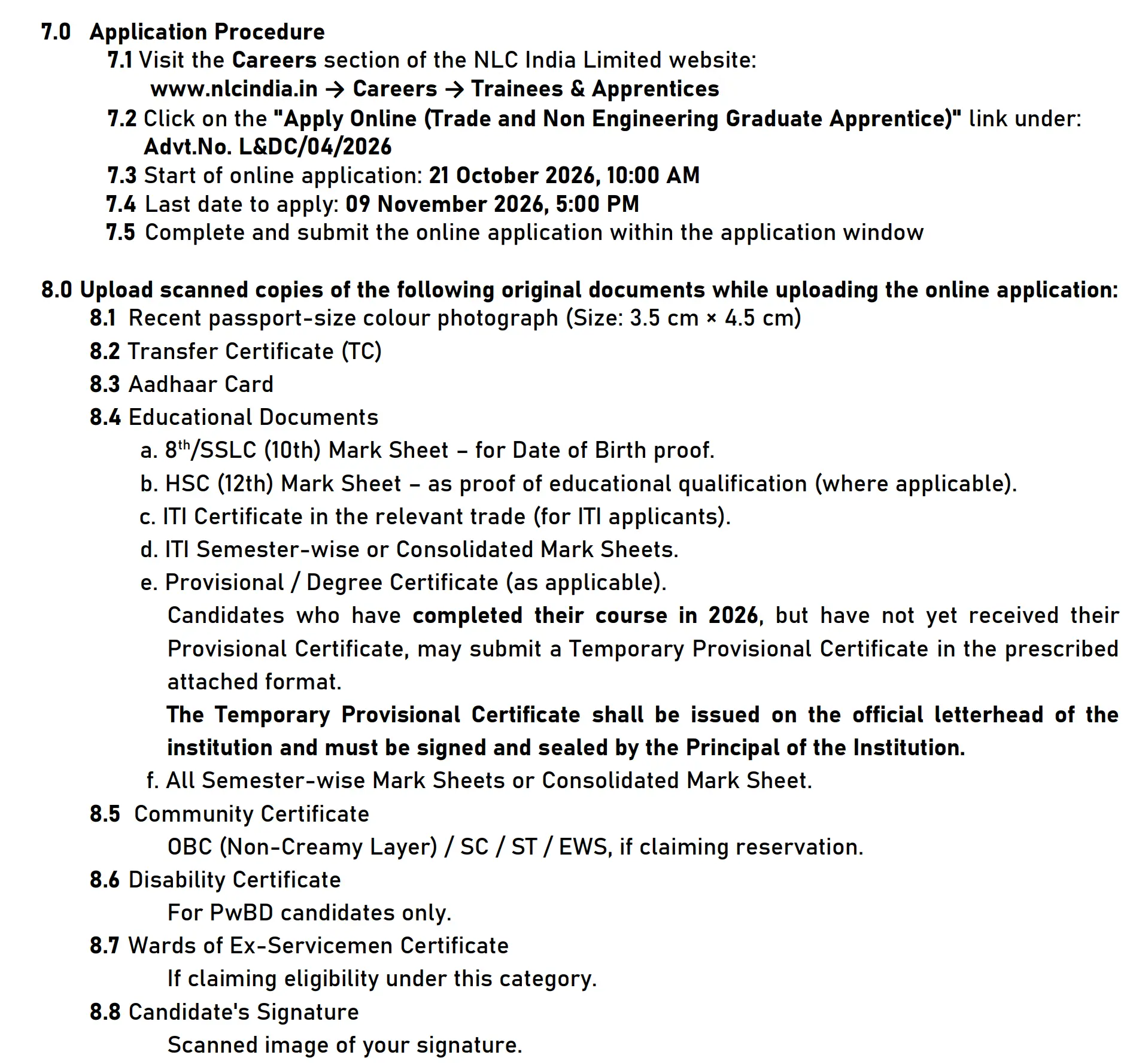 HOW TO APPLY NLC